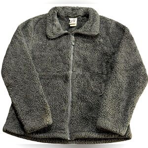 Avalanche Dark Gray Sherpa Coat Jacket Full Zip up Jacket Longsleeve Soft & Cozy